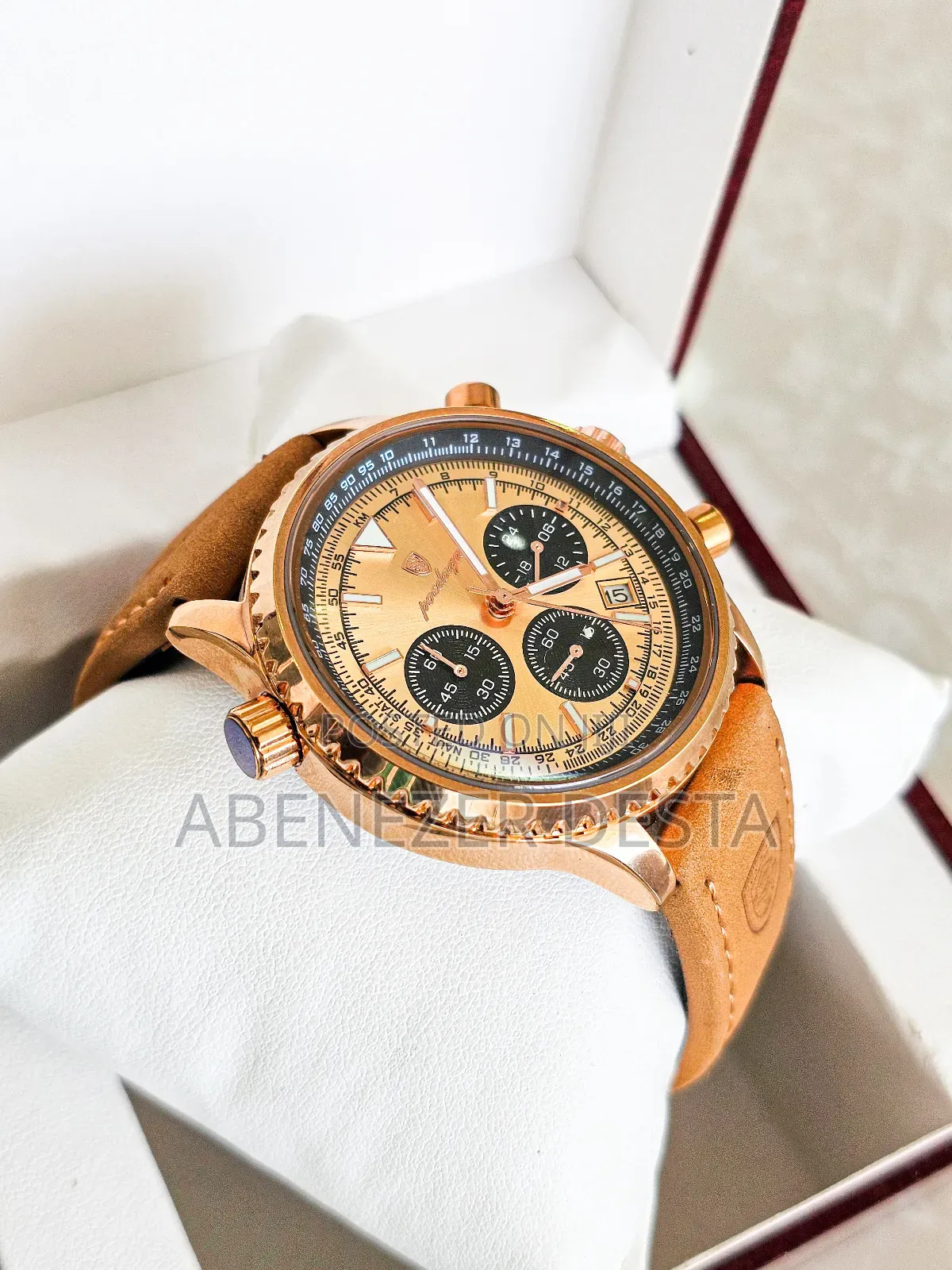 Poedagar Luxury Watch Is a Multifunctional Quartz a Rose Gold-Tone