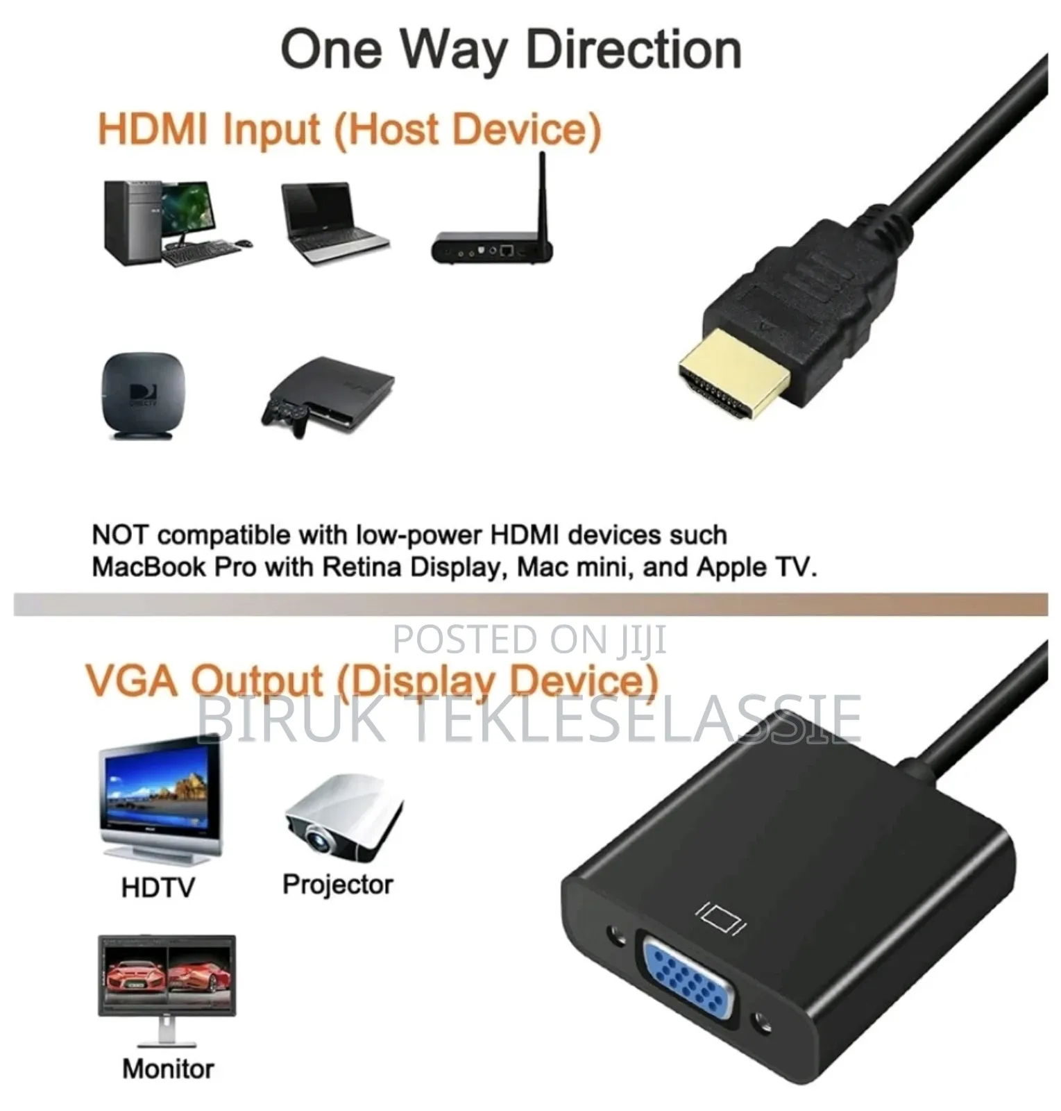 Hdmi Male to Vga Female Adapter Converter Cable for Video HDTV Pc