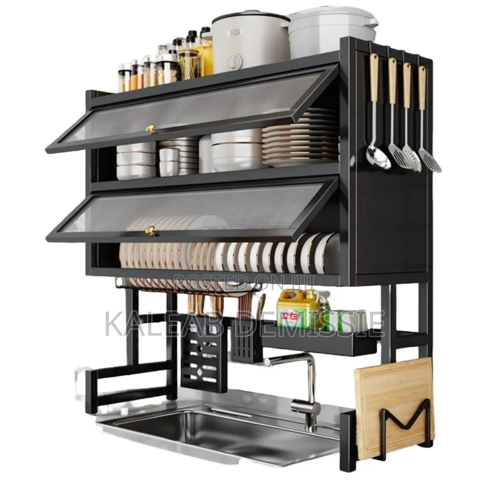Upgraded And High Capacity Kitchen Over Sink Utensils Storage Rack