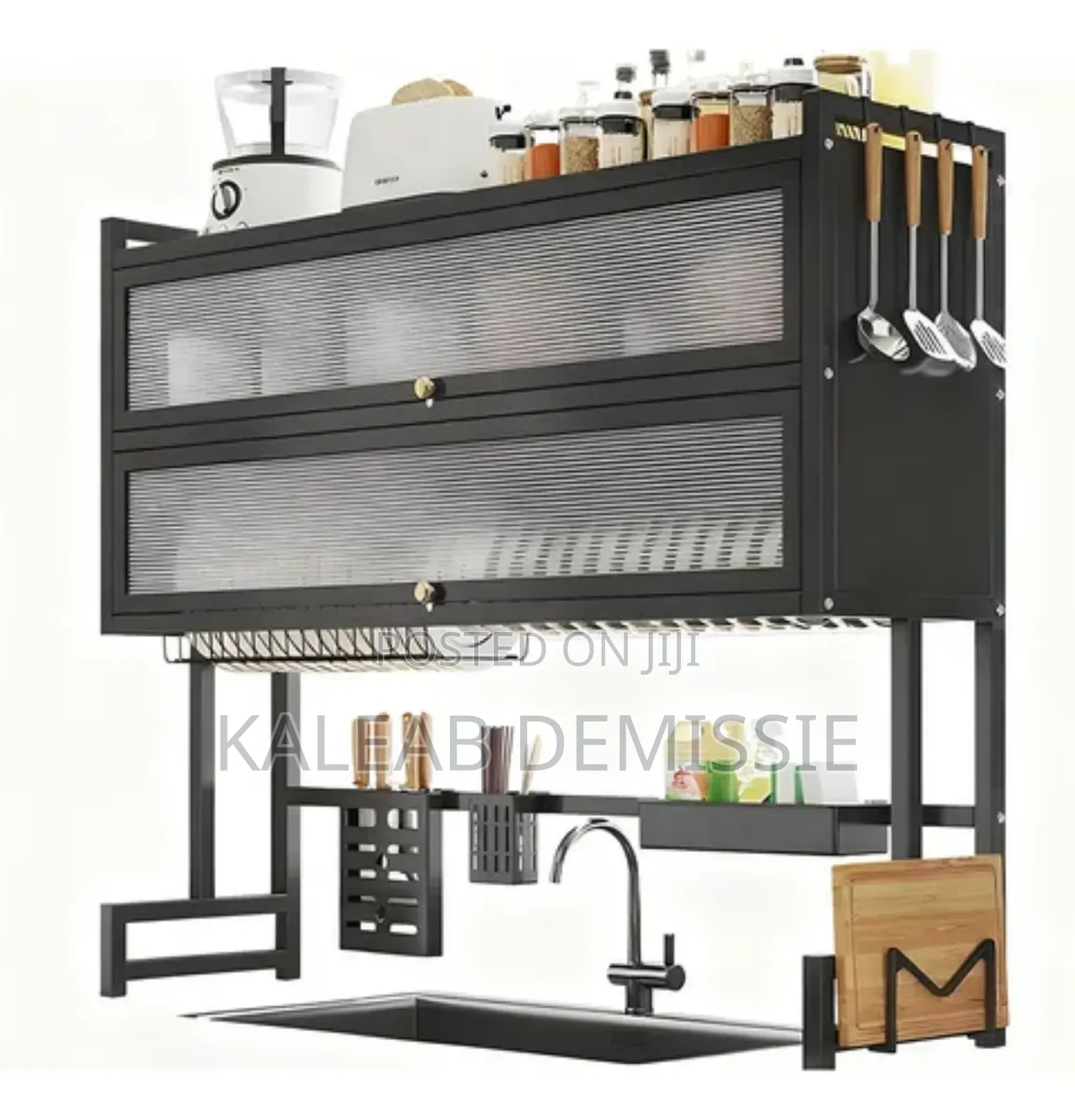 Upgraded And High Capacity Kitchen Over Sink Utensils Storage Rack