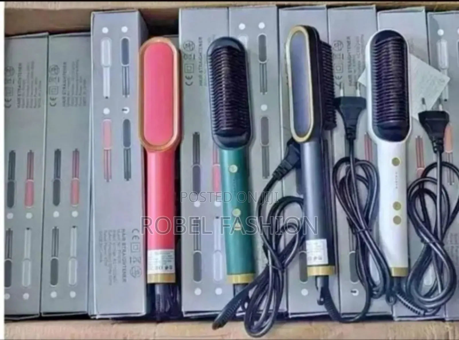 Heated Ceramic Hair Straightener Brush የጸጉር መተኮሻ