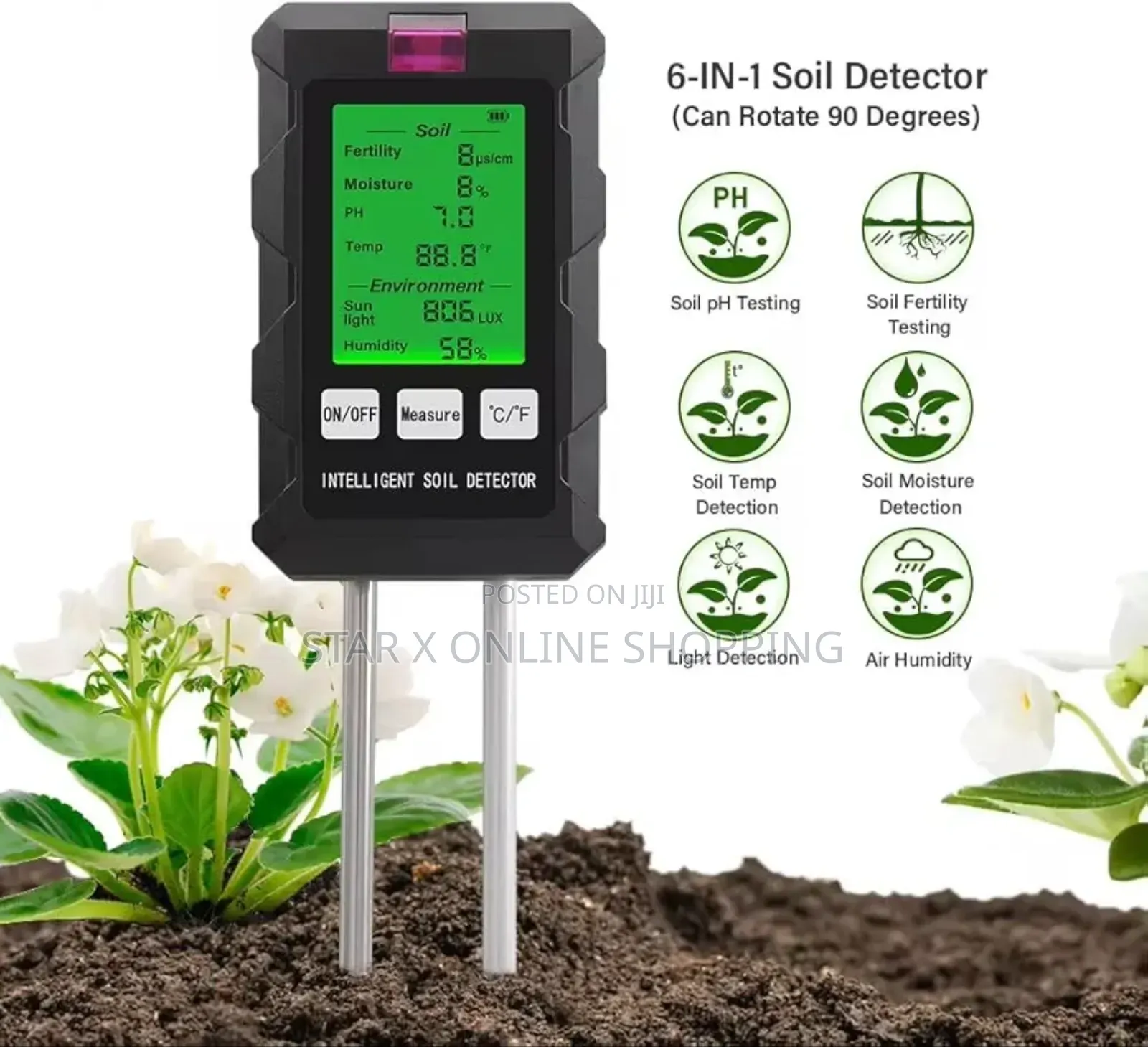 6 in One Soiled Moisture Meter