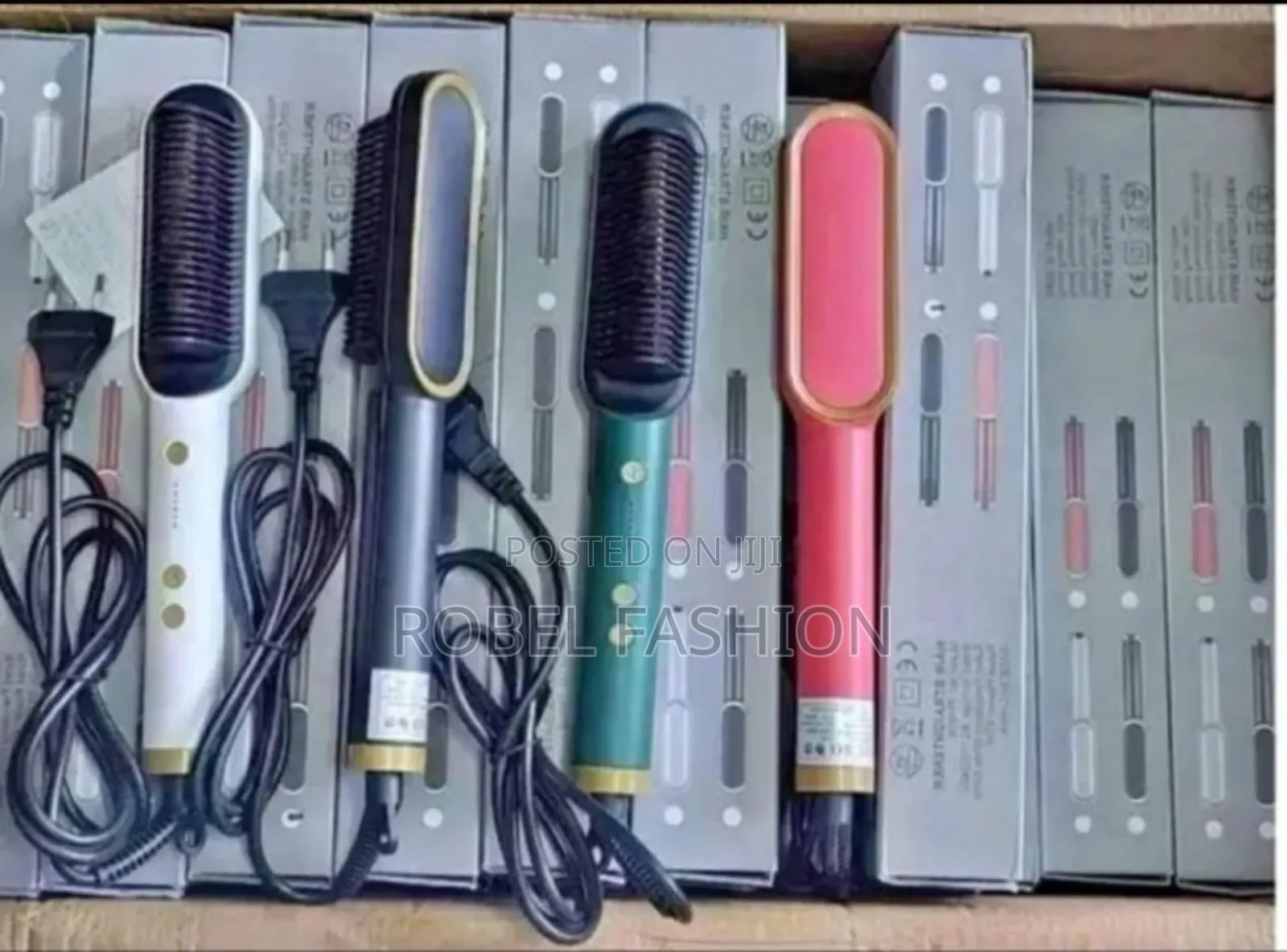 Heated Ceramic Hair Straightener Brush የጸጉር መተኮሻ