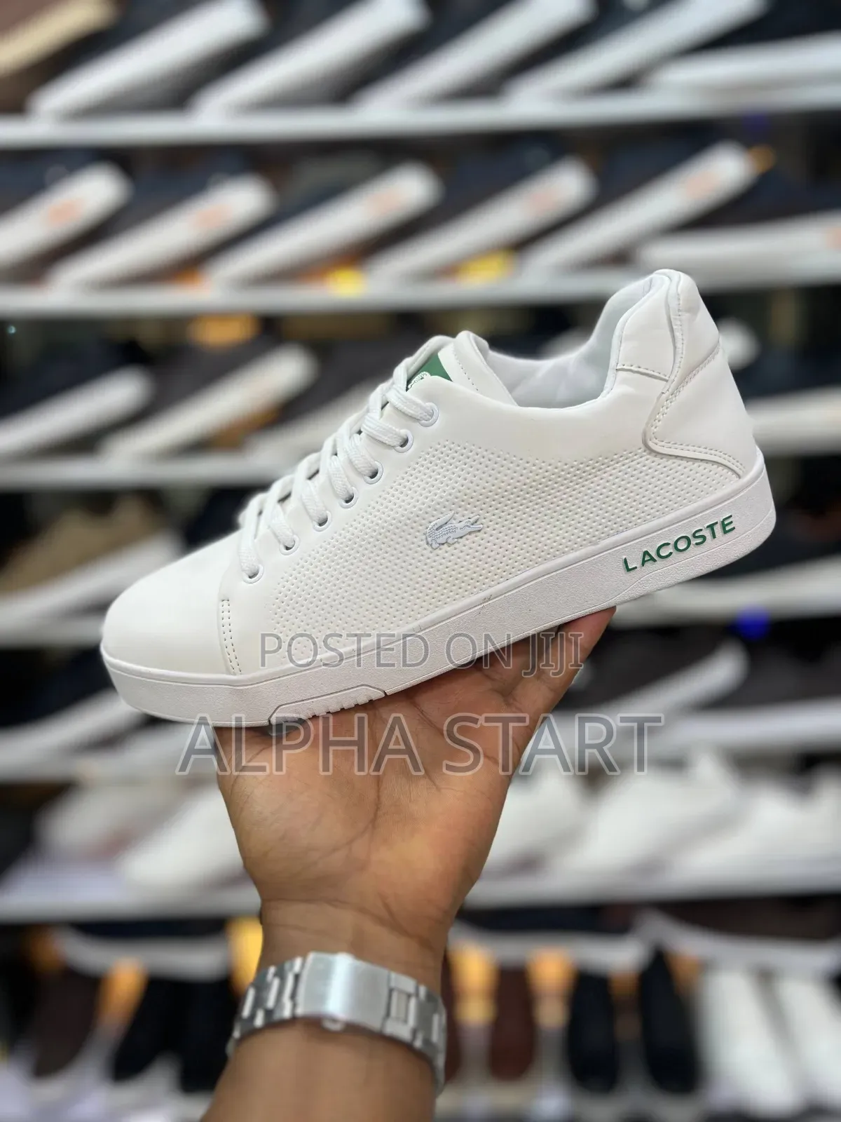 Lacoste Vol Full White Lather Flats Sneakers For Man's