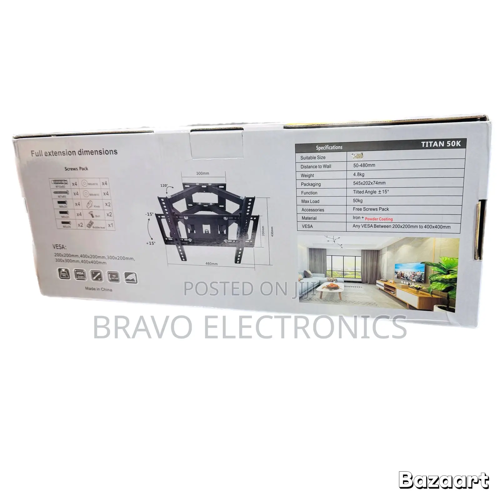 Flexible Tv Wall Mount – Full Motion Double Arm | 26”–55