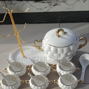 Soup And Porridge Ceramic Bowl With Meatl Stand