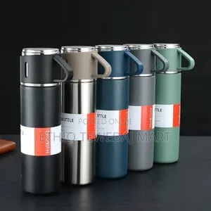 Thermo 500ml Vacuum Insulated Flask Set Bottle With Cup ፔርሙስ
