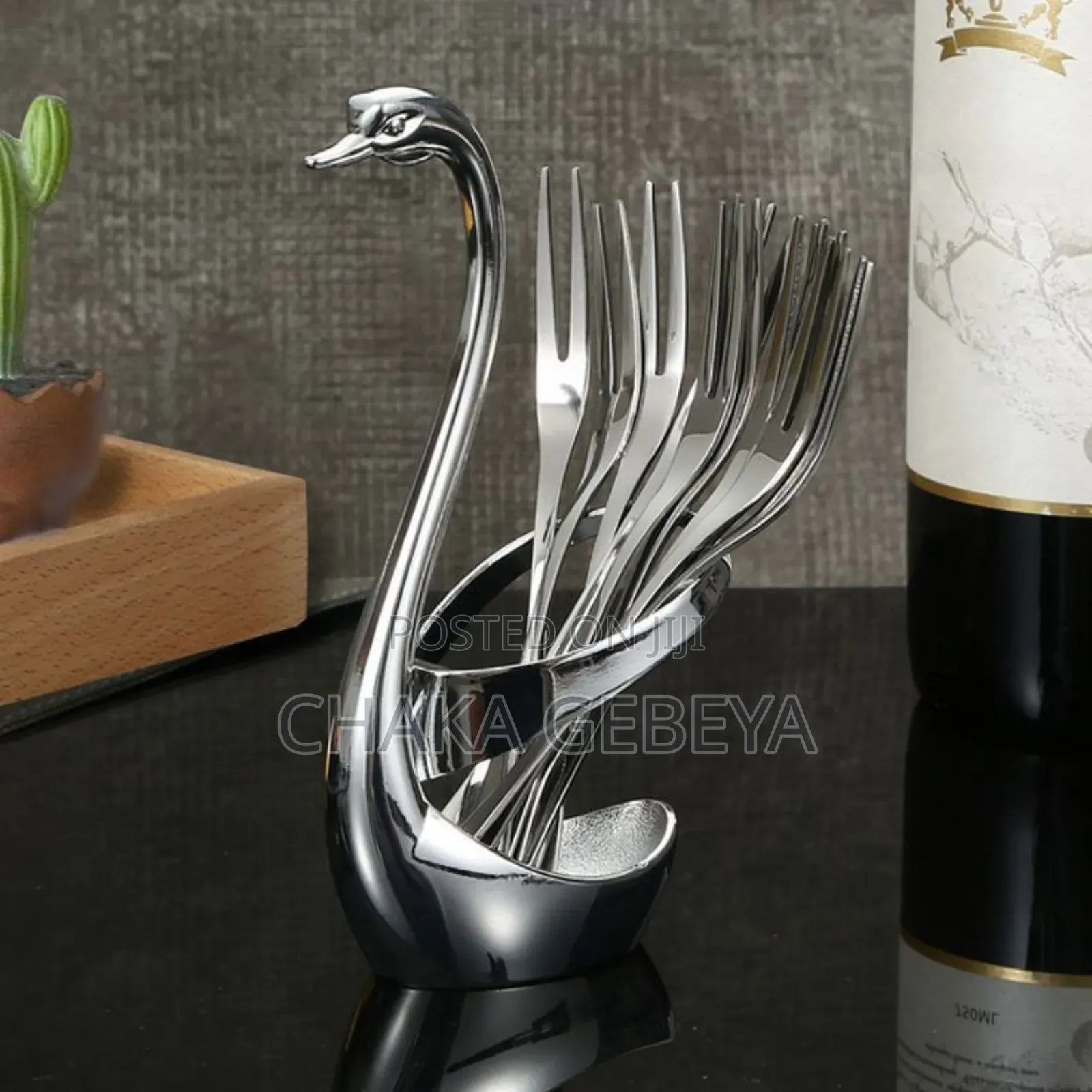 Elegant Stainless Steel Sugar Scoop Set 1 Scoop + 6 Spoons in Gift Box