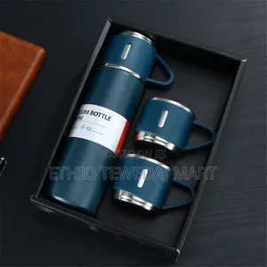 Thermo 500ml Vacuum Insulated Flask Set Bottle With Cup ፔርሙስ