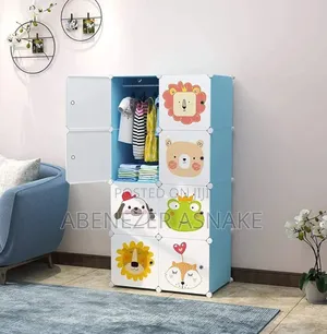 Plastic And Metal Cubic Cloth Cabinet
