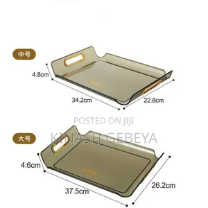 3pcs Serving Tray With Golden Handle
