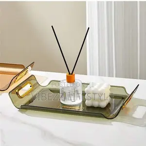 3 Sets Serving Tray With Golden Handle