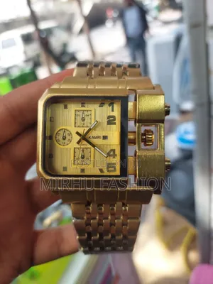 Oulum 3364 Gold Large Dial Mens Watches