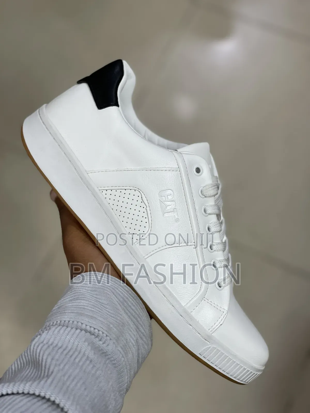 Cat Flat White-Leather Men's Shoes