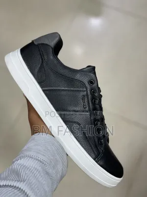 Boss Flat Leather Shoes in Black (With Free Delivery )
