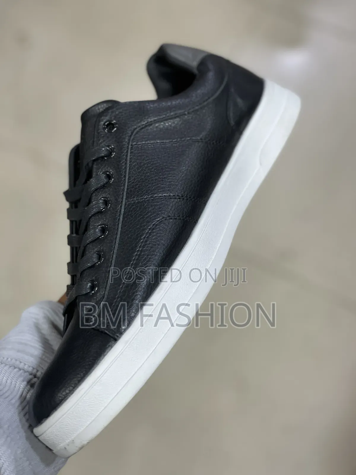 Boss Flat Leather Shoes in Black (With Free Delivery )