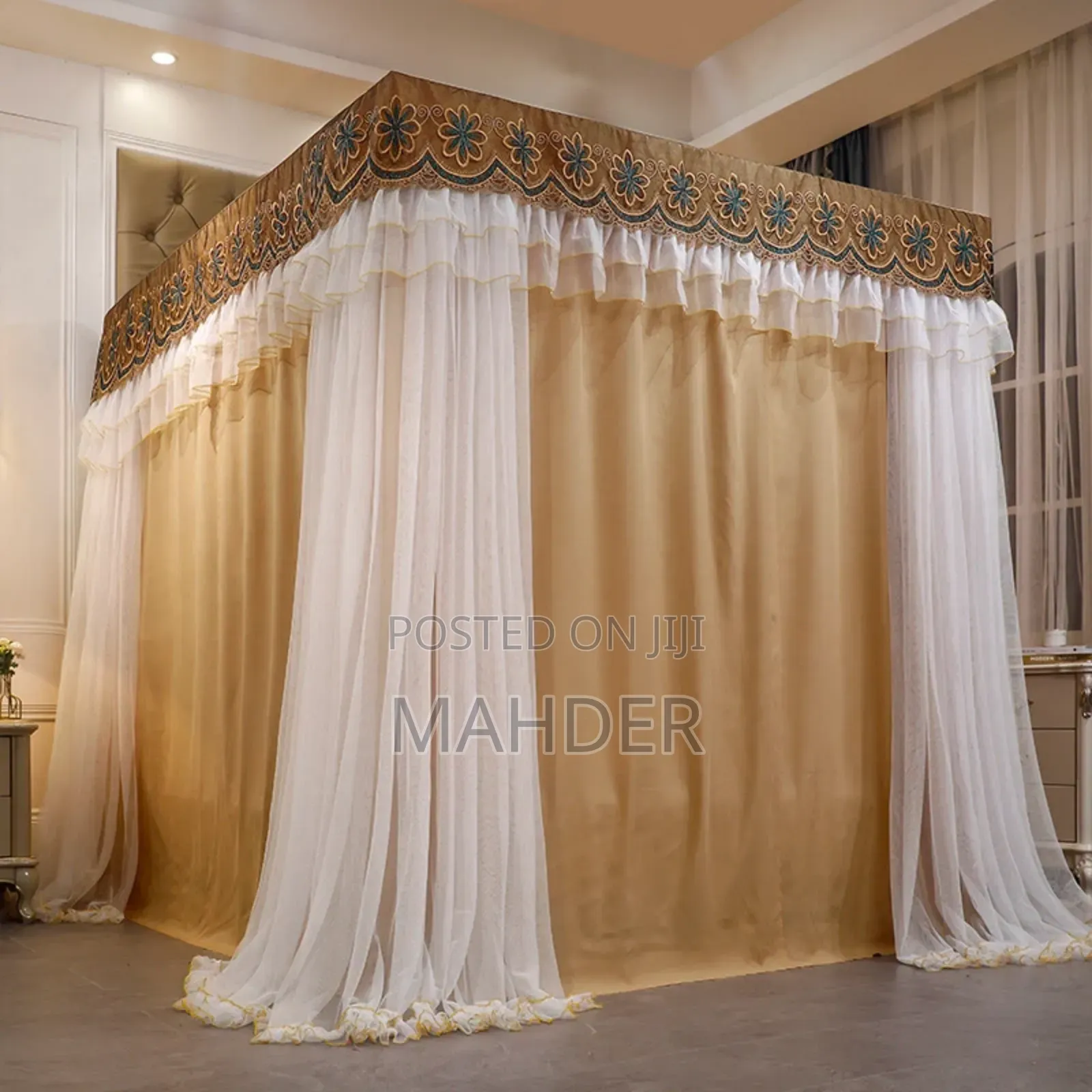 Four Leg Mosquito Net With Curtain (ባለ መጋረጃ አራት እግር አጎበር)"