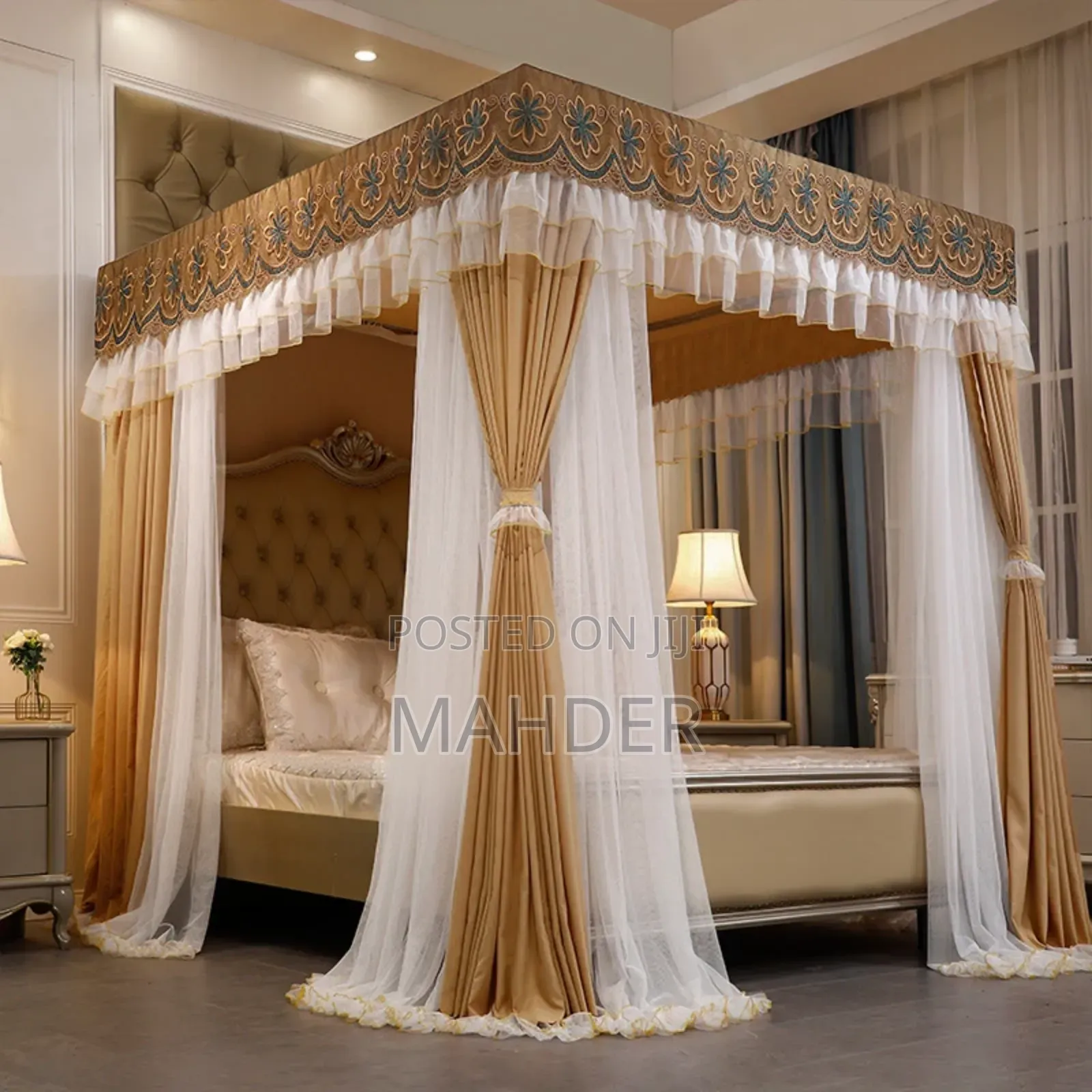 Four Leg Mosquito Net With Curtain (ባለ መጋረጃ አራት እግር አጎበር)"