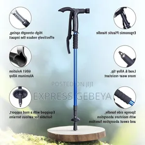 Telescopic Crutch Walking Stick ከአልሙኒየም የተሰራ ከዘራ ሲመሽ Led ባትሪ ያለው