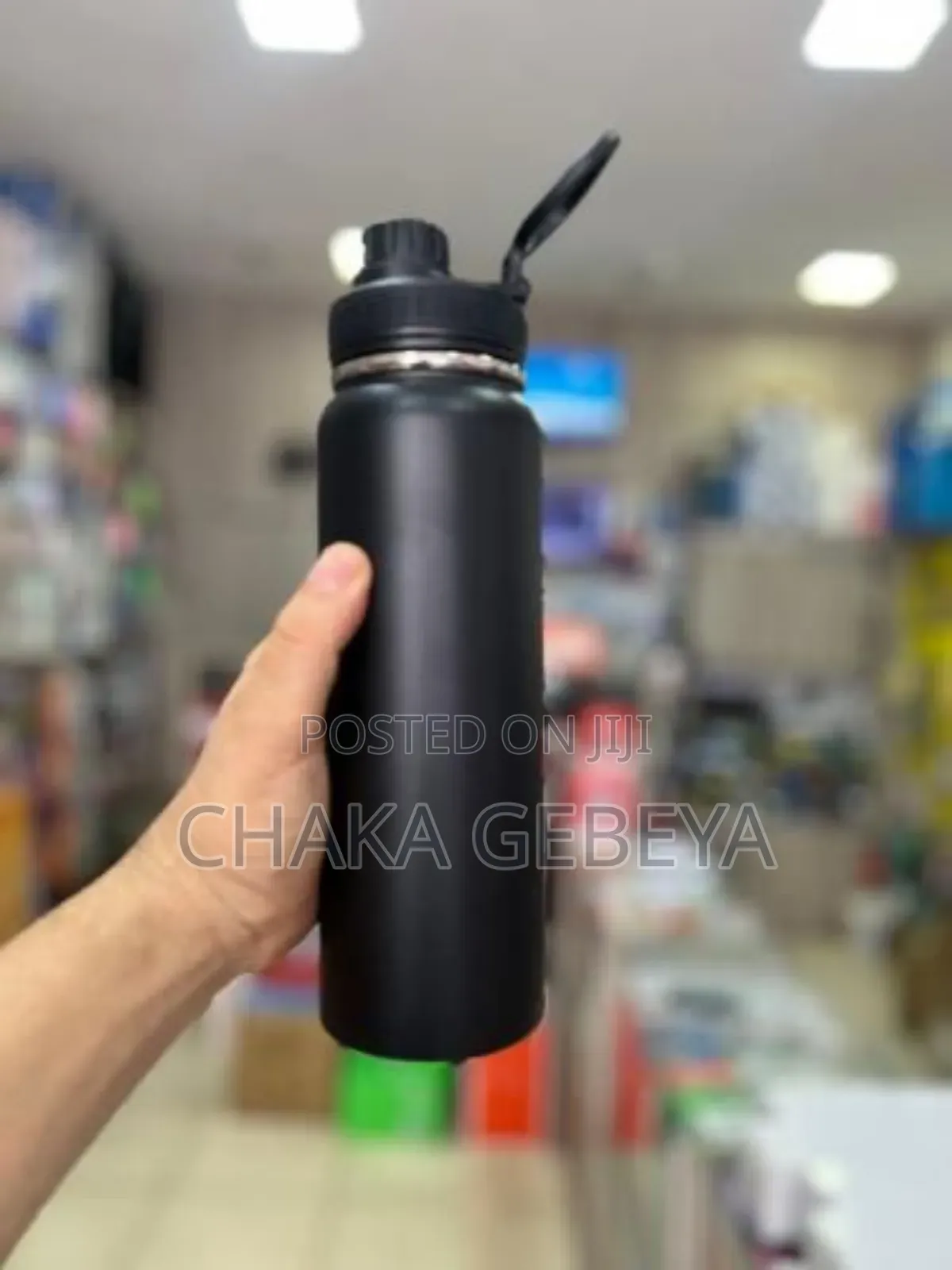 Hans Larsen Cervo 1l Vacuum Stainless Steel Bottle - Black