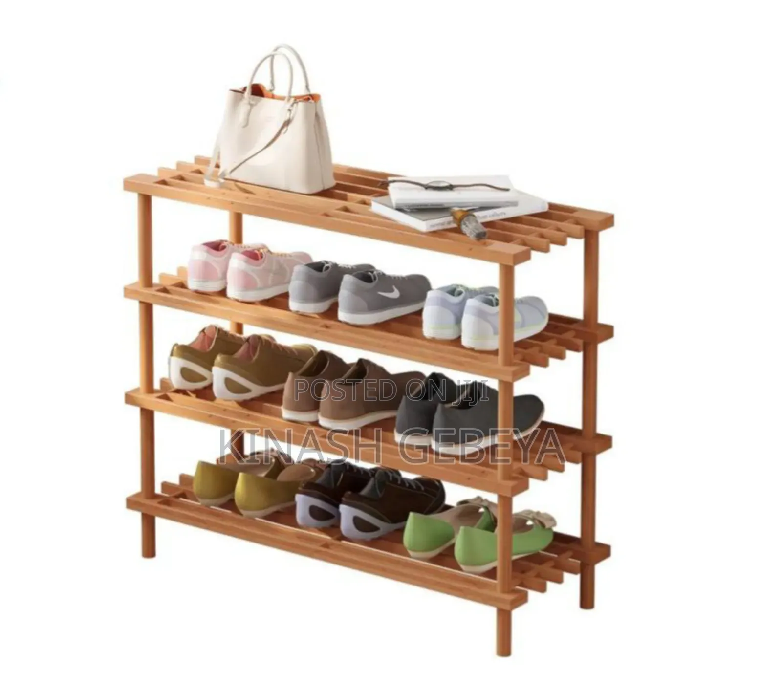 4 Layer High Quality Wooden Shoe Rack