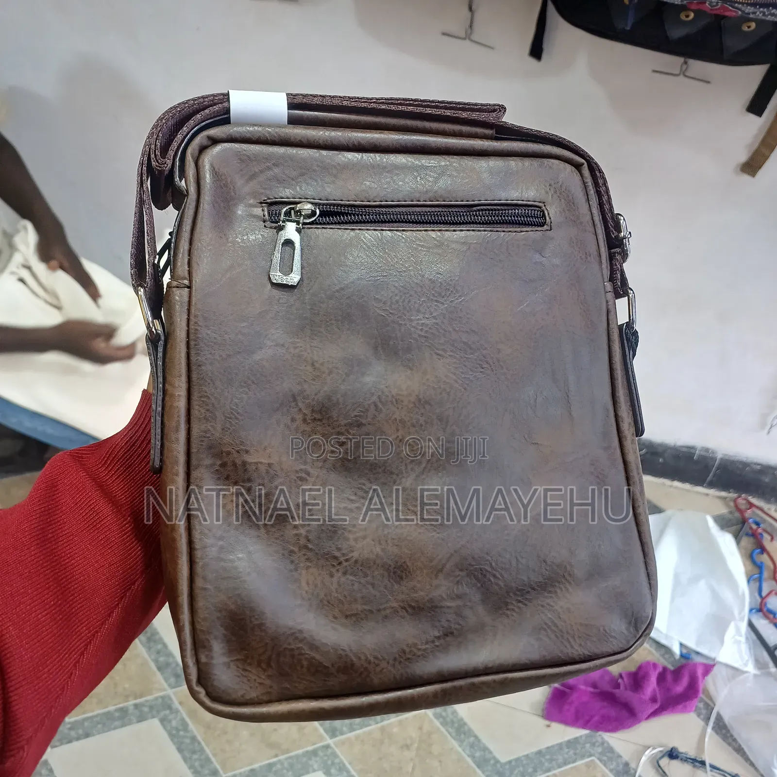 Jeep Buluo Branded Men's Leather Crossbody Shoulder Sling Bag.