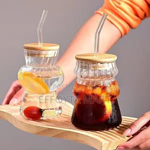 Glass Mug With Straw With Different Design የሞይቶ መጠጫ ብርጭቆ