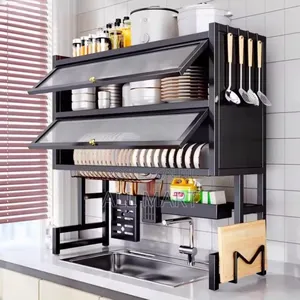 Upgraded And High Capacity Kitchen Over Sink Utensils Storage Rack