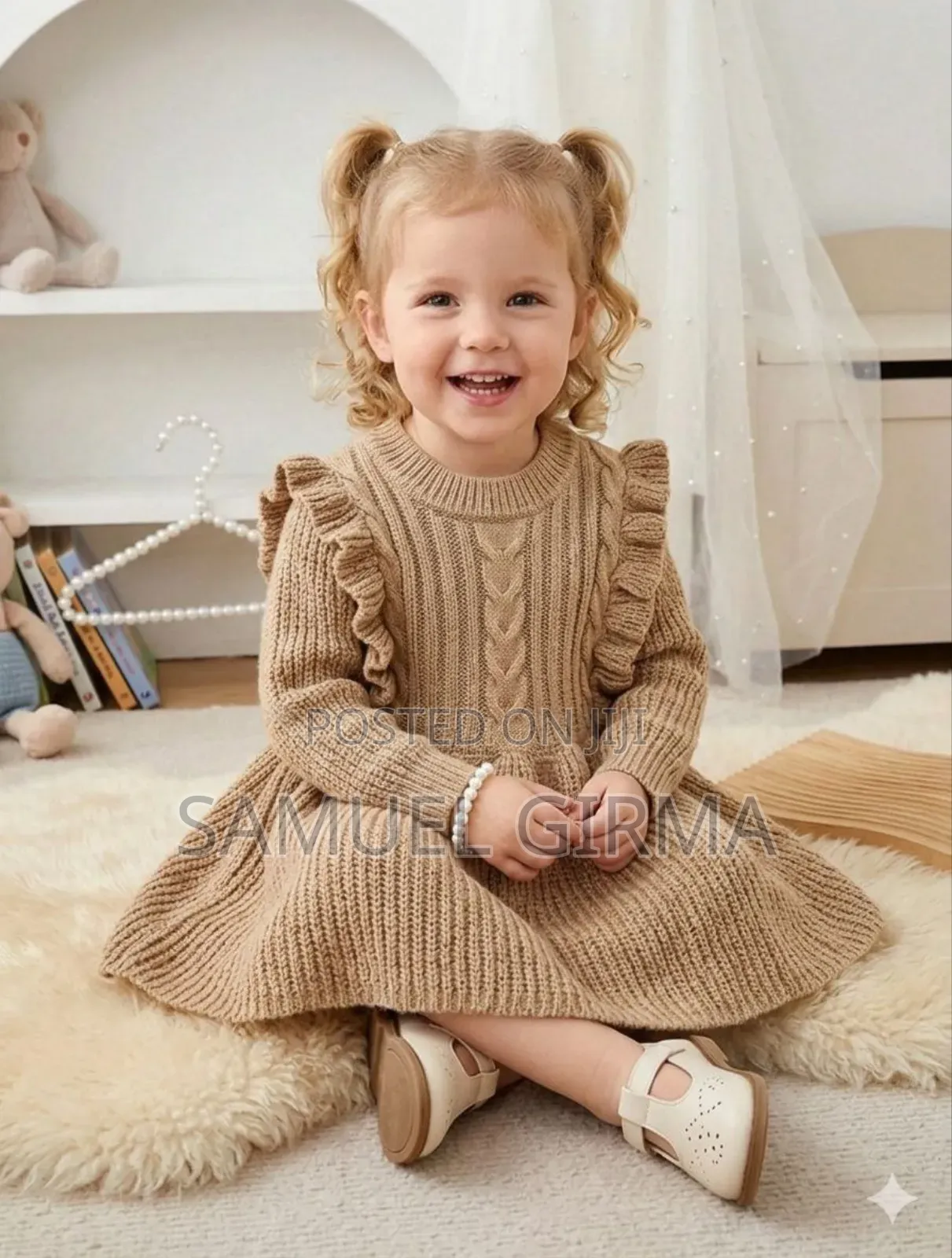 Mk- 0768 Toddler Girls Sweater Dress Size: 4-7 Years