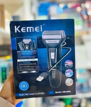 የፀጉር ማሽን Kemei Km-Is a 3-in-1 Rechargeable Grooming Kit Designed For