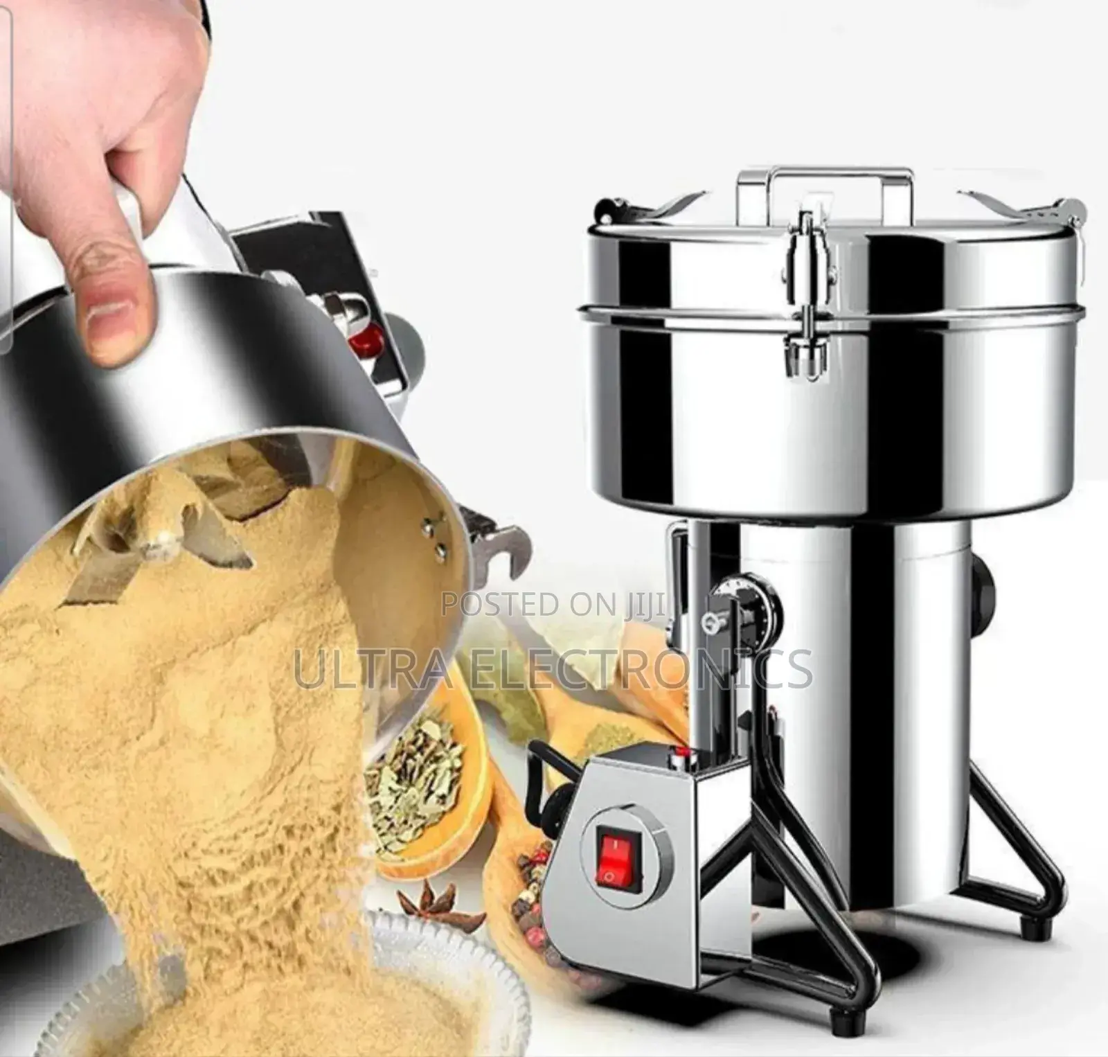 Commercial-grade, High-speed Stainless Steel Electric Grain Grinder