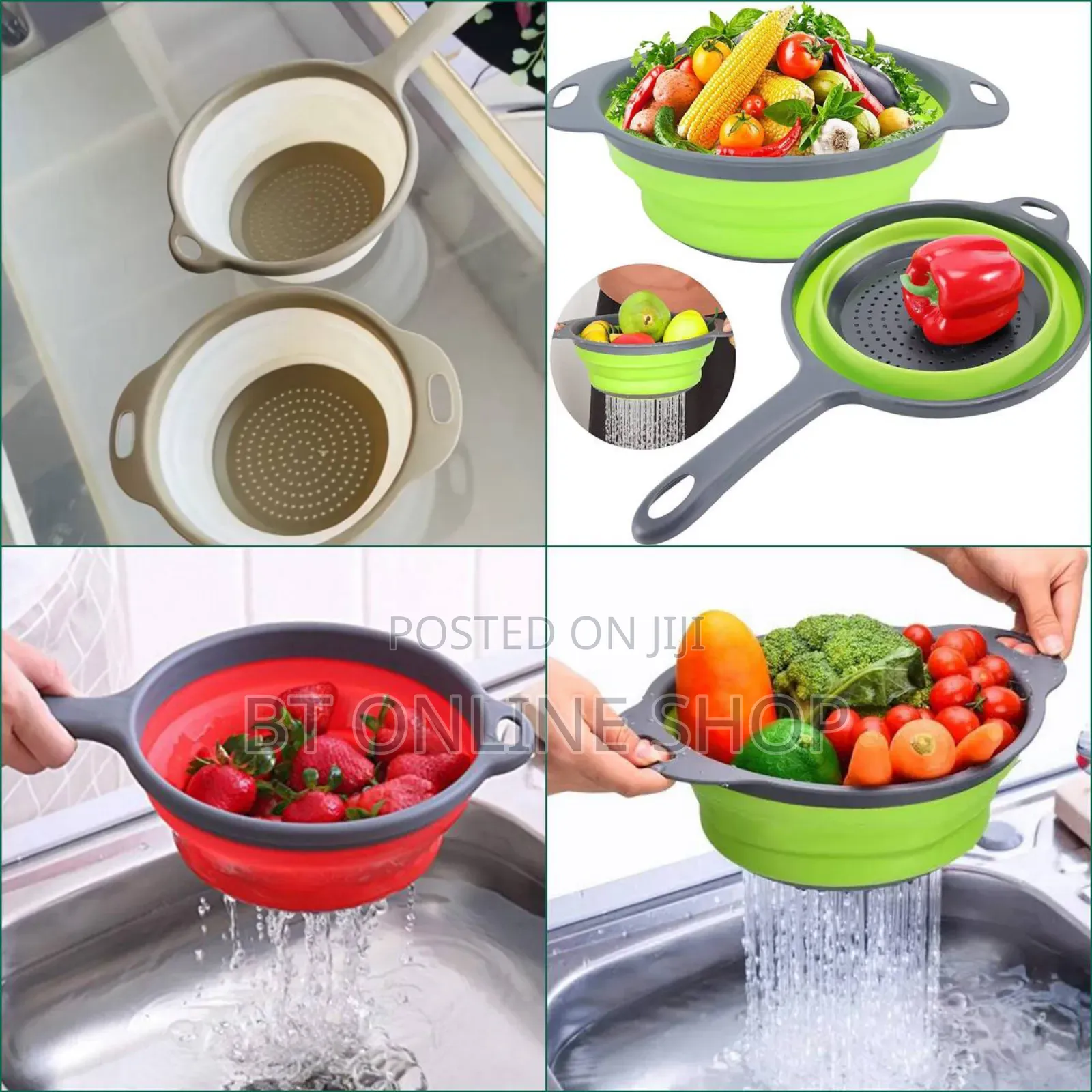 Collapsible Silicone Colander Strainer