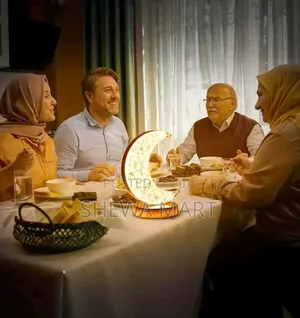 Ramadan Crescent Moon Shaped Led Touch Light: 3-Color Changing, Rechar
