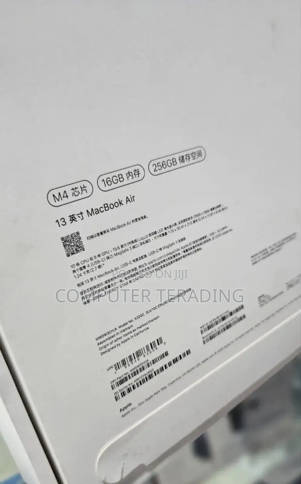 New Laptop Apple MacBook Air 16GB Apple M4 SSD 256GB