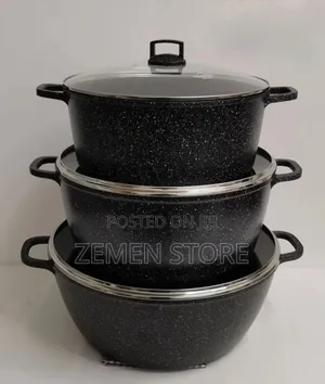 Momcoc 3pc Pot Set - 3 ግዙፍና የማይጣበቁ የሞምኮክ የድስት ስብስቦች