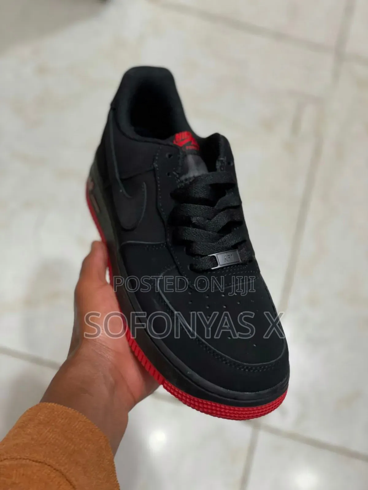 Black Suede Airforce 1 'Red Bottom'