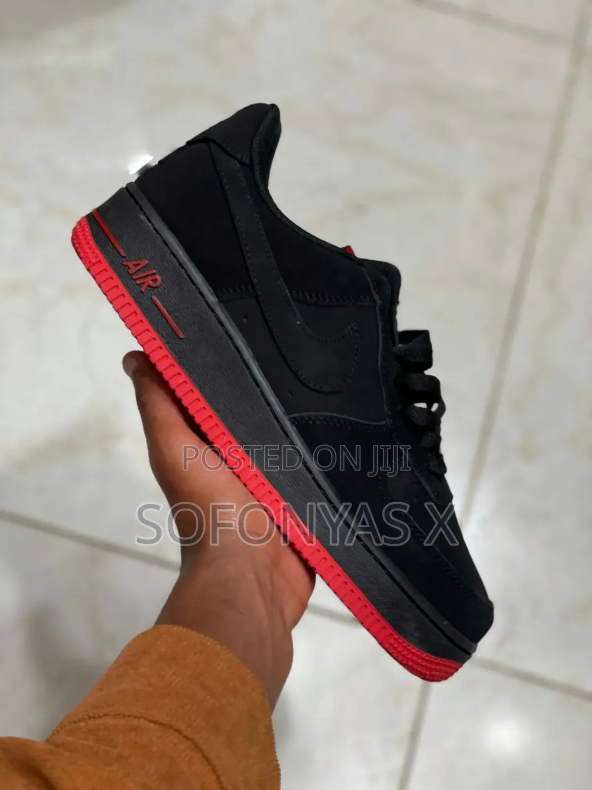 Black Suede Airforce 1 'Red Bottom'