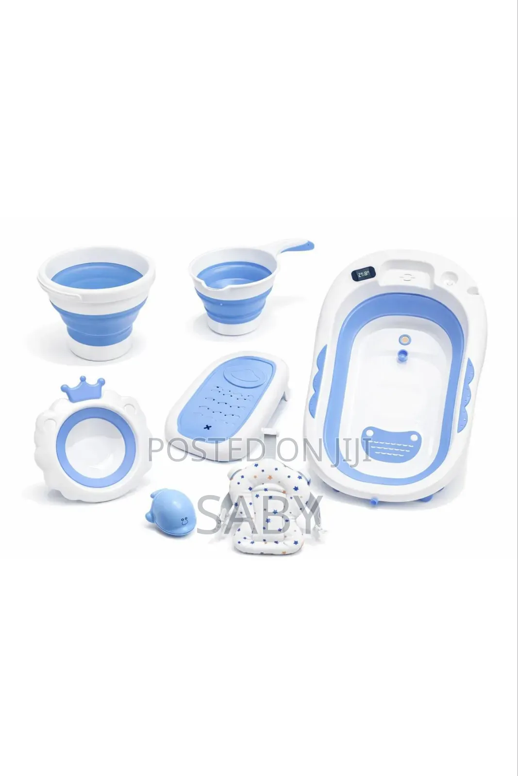 7 In 1 Foldable Baby Bathtub With A Thermometer And Stand