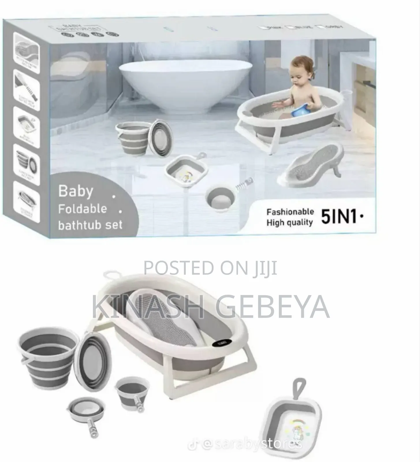 5in1 Kids Foldable Bath Tub Set