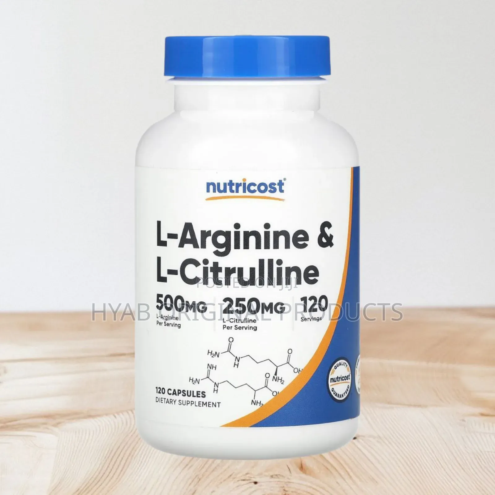 L-Arginine ( 500mg) L-Citrulline( 250mg) , 120 Capsules