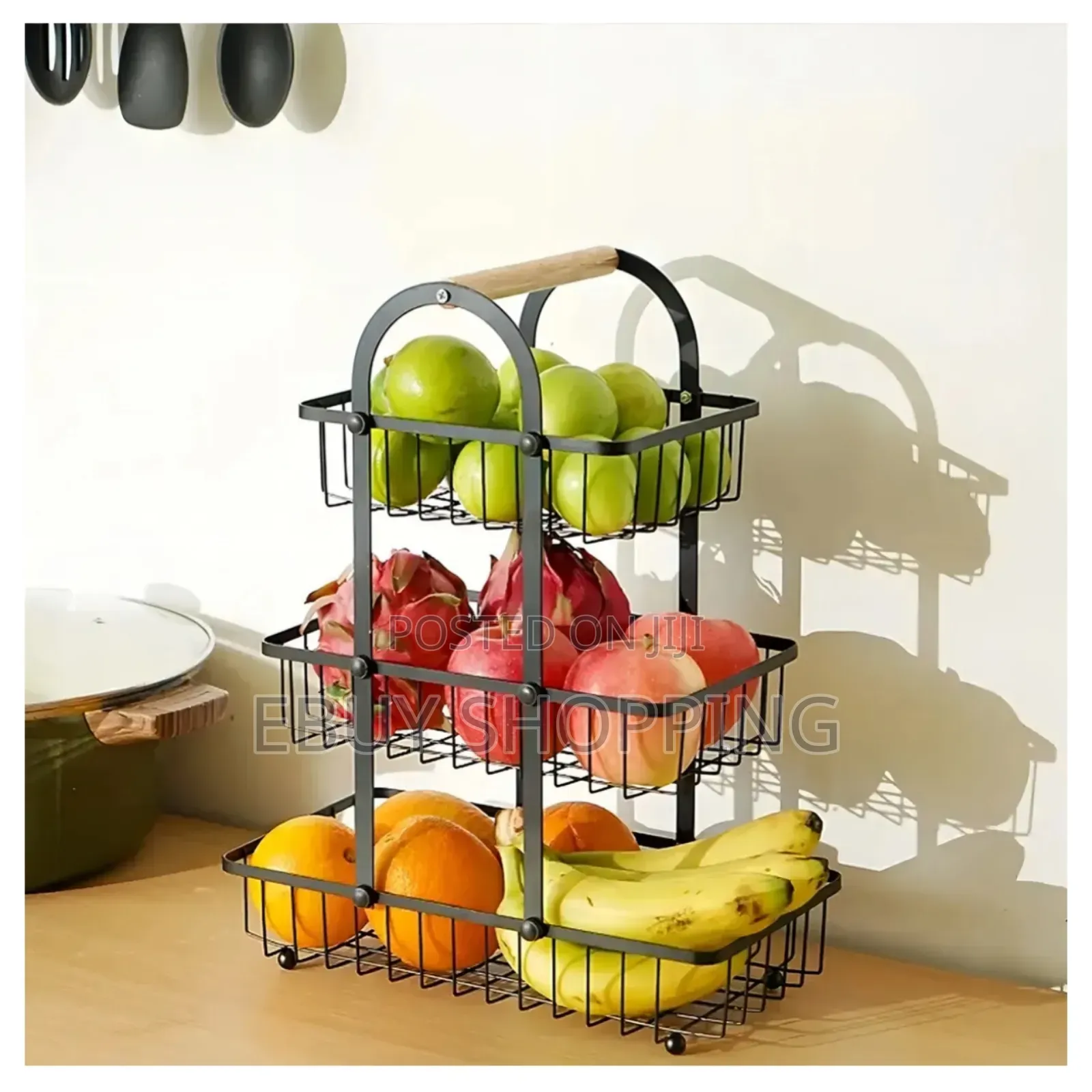 Elegant 3-Layer Metal Fruit Bowl Stand for Table Centerpiece