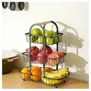 Elegant 3-Layer Metal Fruit Bowl Stand for Table Centerpiece