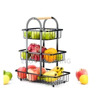 Heavy Duty Stainless Steel Fruit Rack – Large Capacity, 3 Tiers