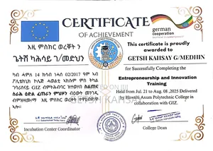 Full Name: Getsh Kahsay Gebremedhin • ​Address: Meri 40/60 Condominium