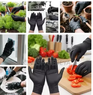 100pcs Disposable Black Vinyl Multi Purpose Gloves
