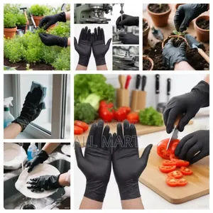 Disposable Black Vinyl Multi-purpose Gloves