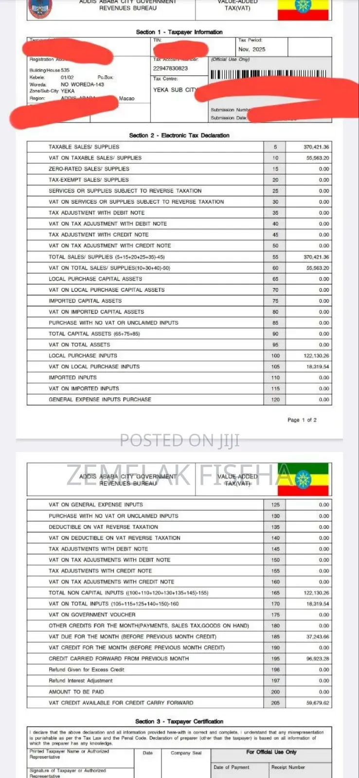 Online Etax Vat Pension Schedule a Report