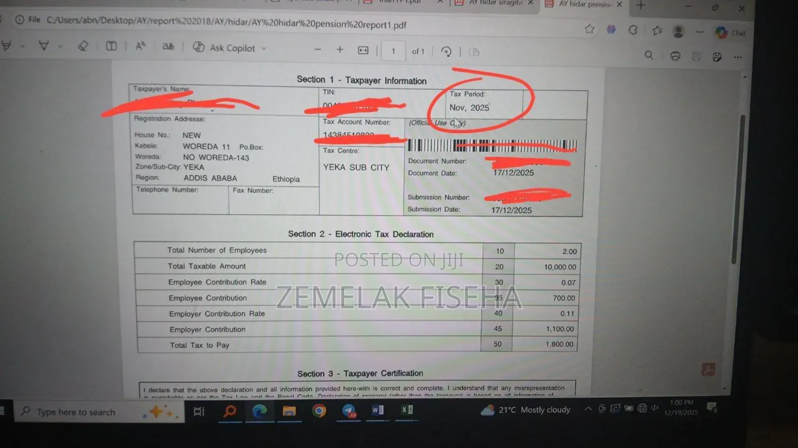 Online Etax Vat Pension Schedule a Report