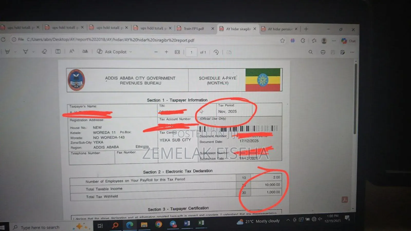 Online Etax Vat Pension Schedule a Report