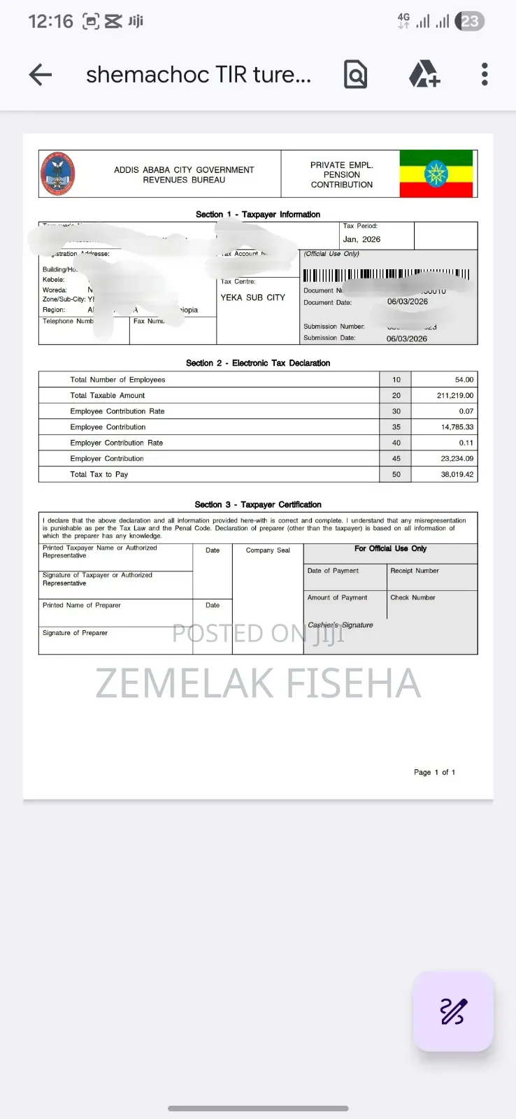 Online Etax Vat Pension Schedule a Report